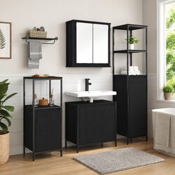 Friendly Black Oak 3-Piece Bathroom Vanity Unit Set