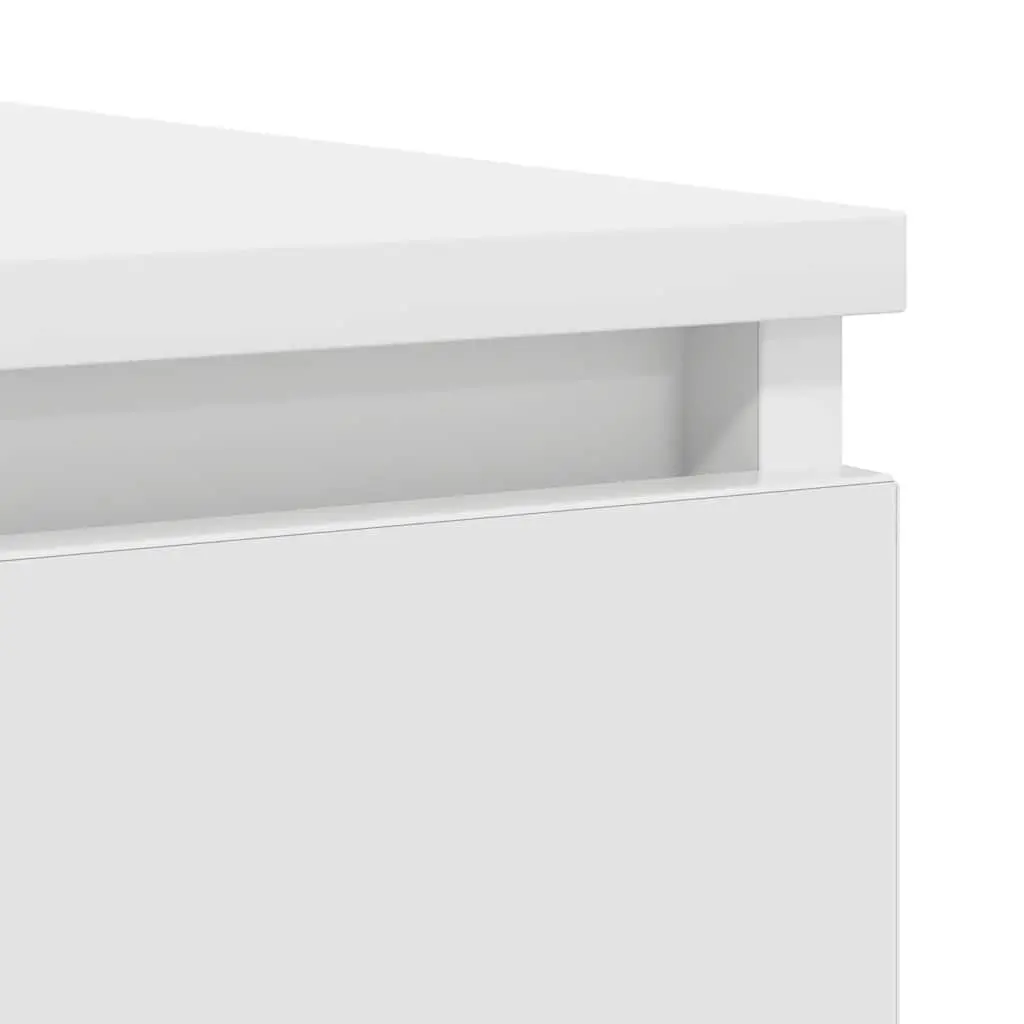 Sideboard White Engineered Wood Storage Cabinet with Drawers and Shelves 1005cm W x 350cm D x 760cm H