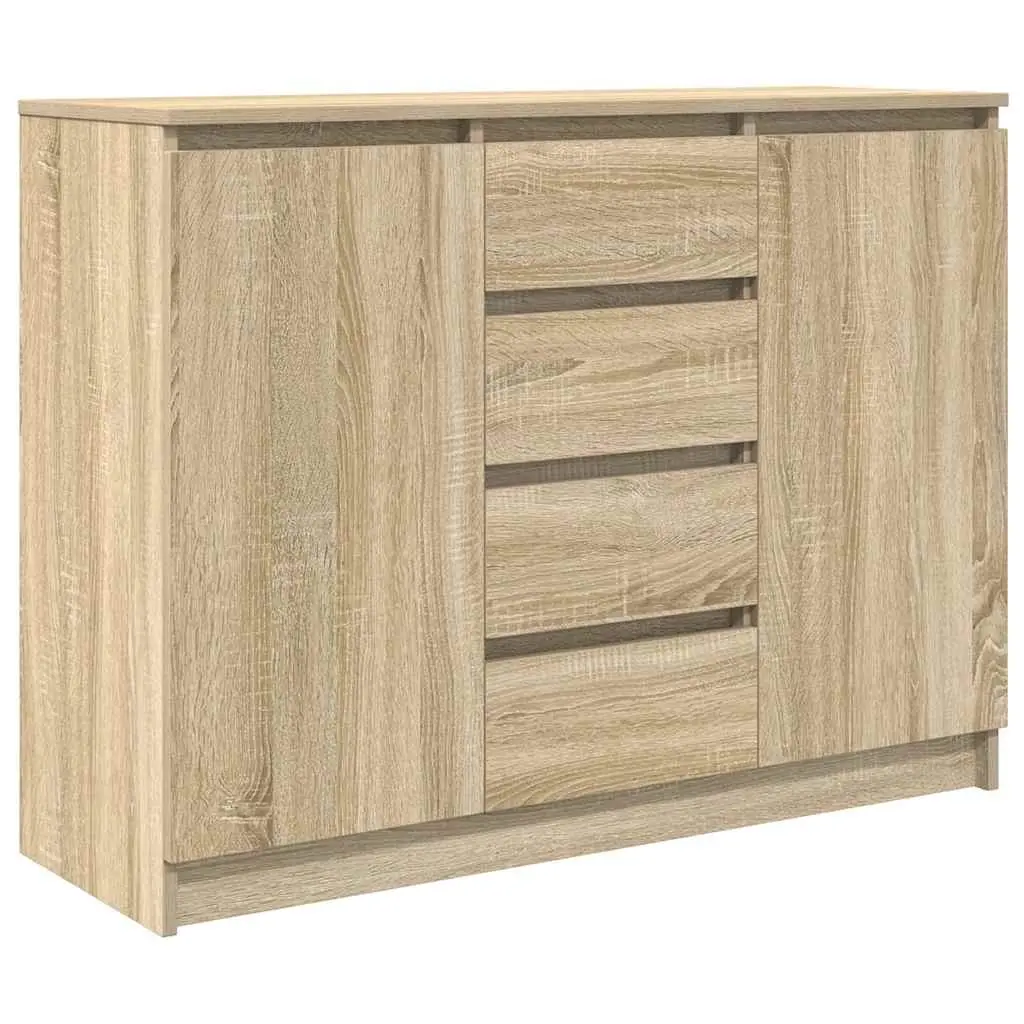 Sideboard Storage Cabinet Engineered Wood Sonoma Oak Brown 100.5x35x76cm
