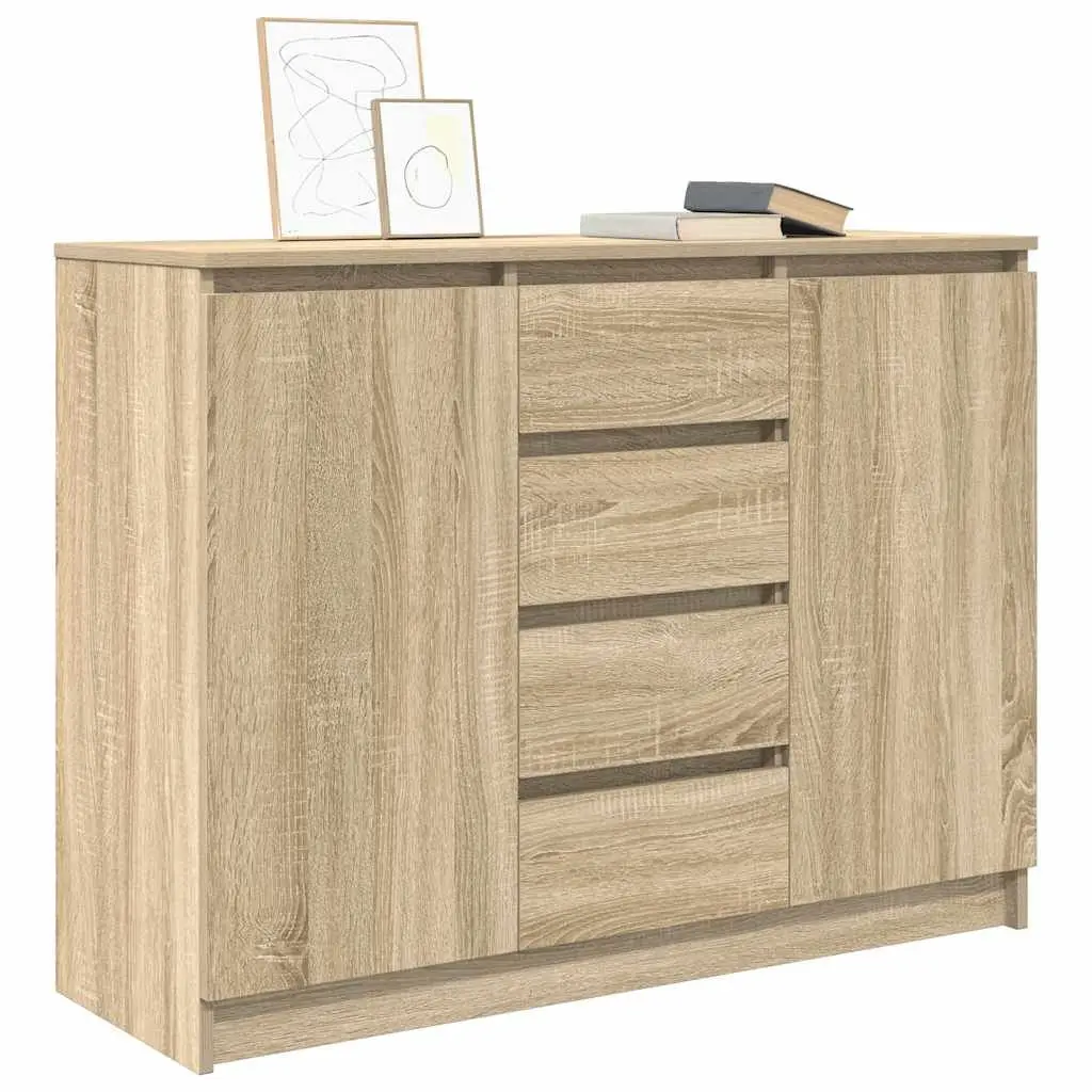Sideboard Storage Cabinet Engineered Wood Sonoma Oak Brown 100.5x35x76cm