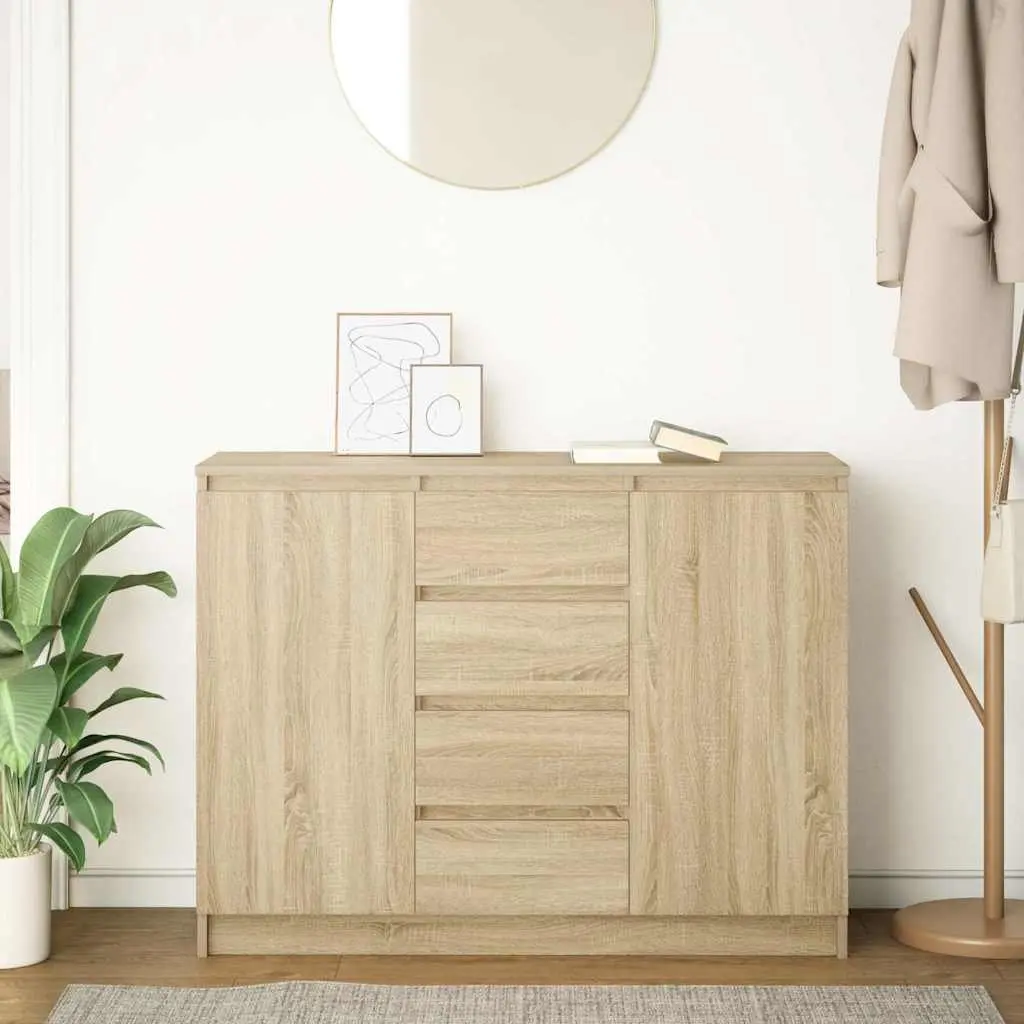 Sideboard Storage Cabinet Engineered Wood Sonoma Oak Brown 100.5x35x76cm