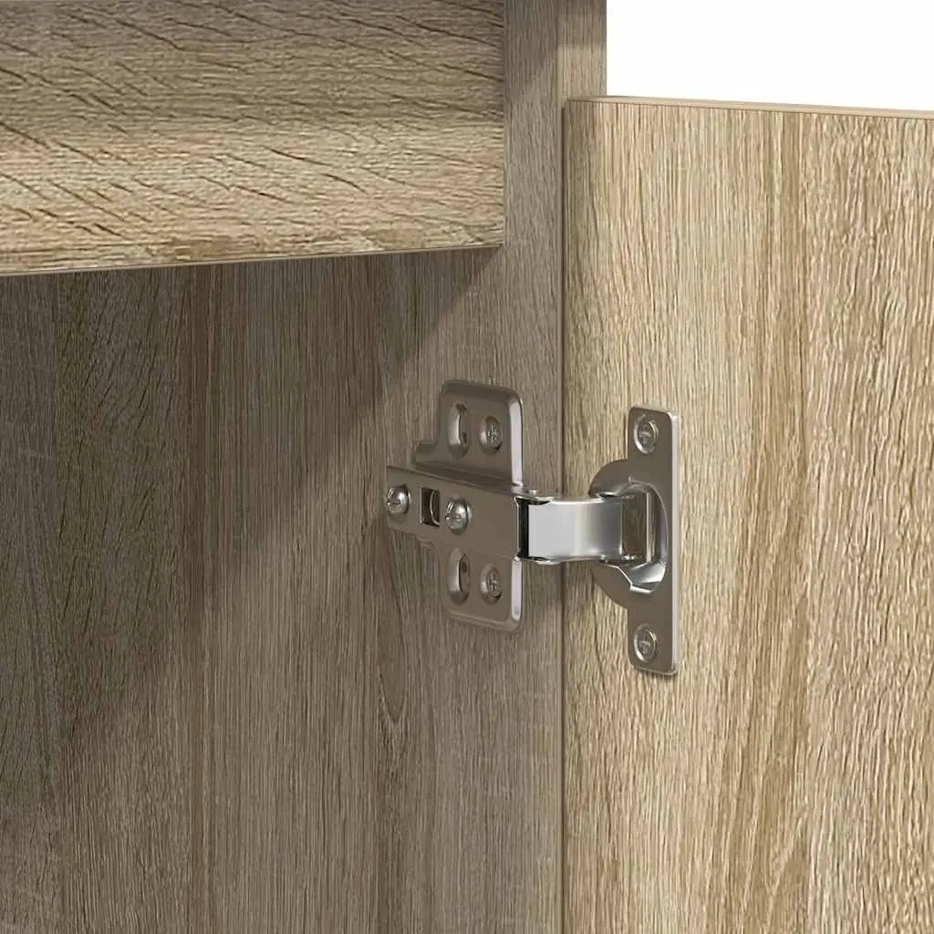 Sideboard Storage Cabinet Engineered Wood Sonoma Oak Brown 100.5x35x76cm
