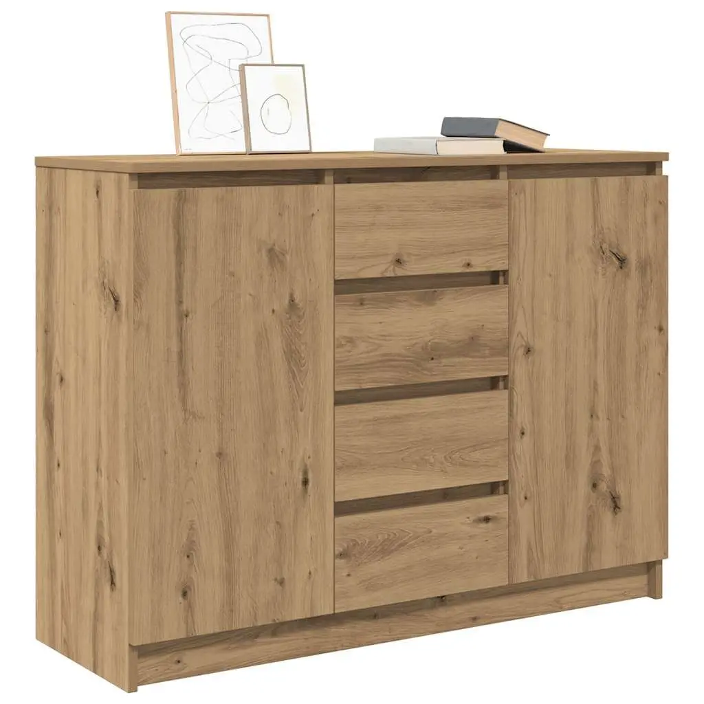 Sideboard Storage Cabinet with Drawers Doors Shelves Brown Engineered Wood