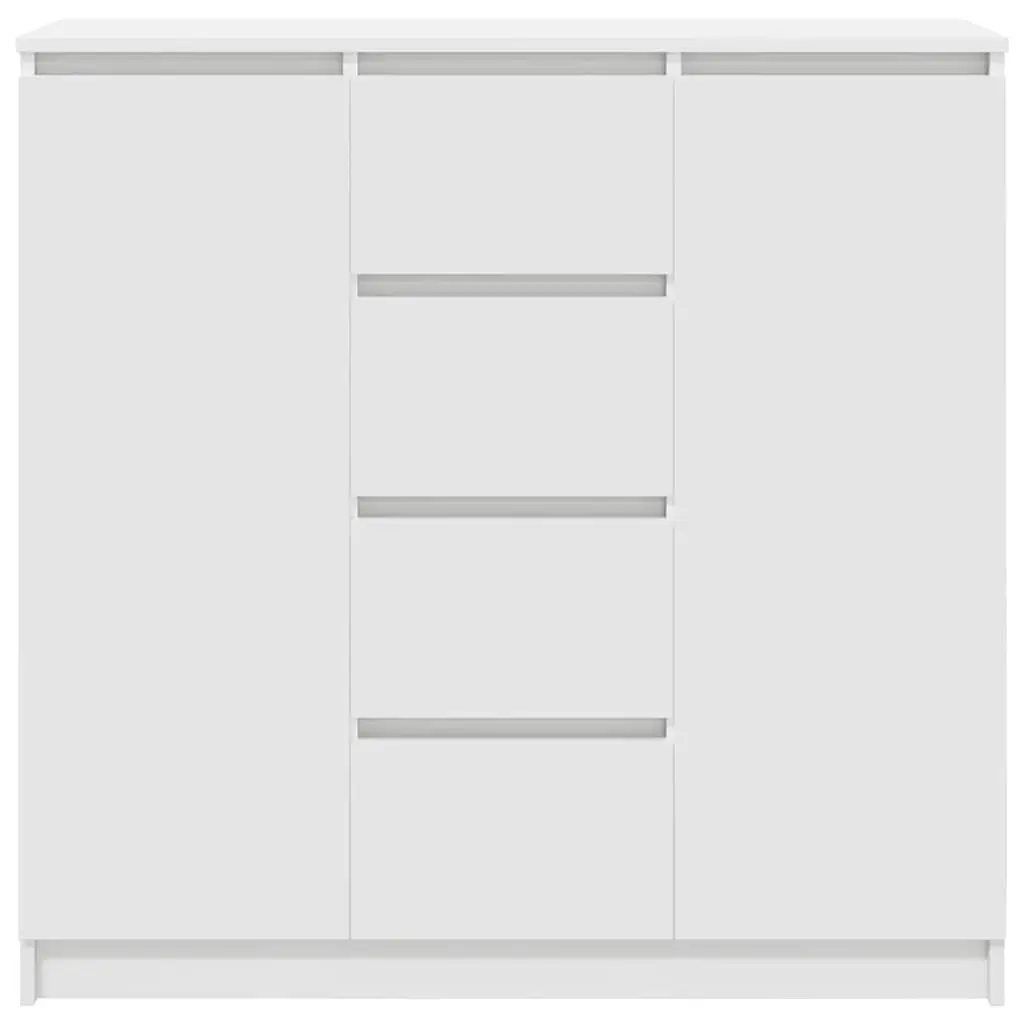 Sideboard with Drawers White Storage Cabinet Engineered Wood Doors Shelves