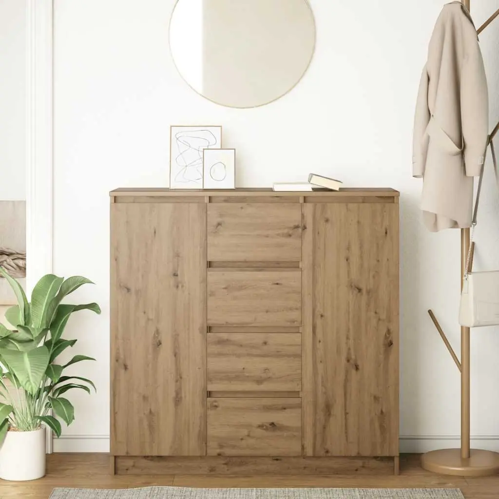 Sideboard Storage Cabinet Engineered Wood Brown 100.5 x 35 x 98.5 cm