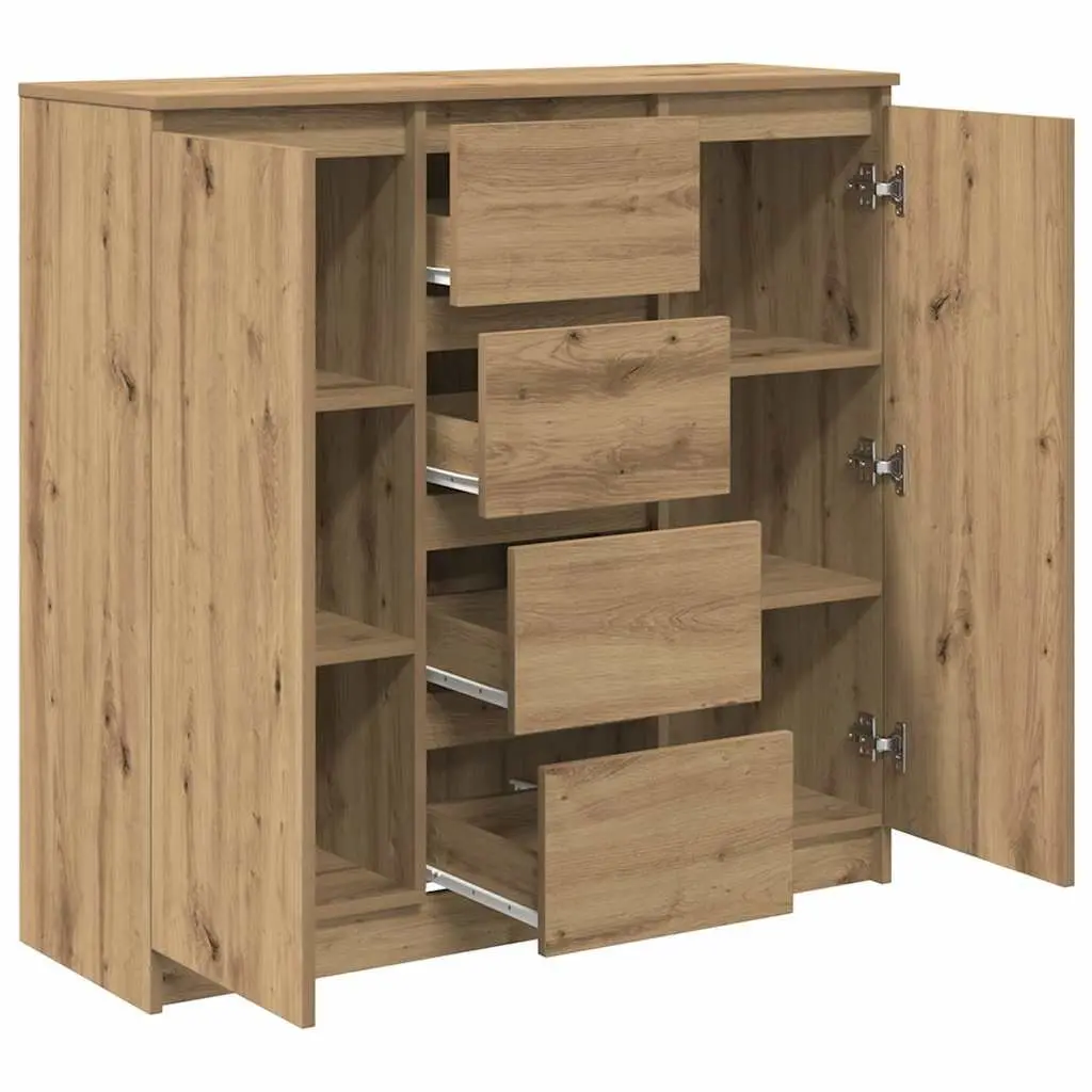 Sideboard Storage Cabinet Engineered Wood Brown 100.5 x 35 x 98.5 cm