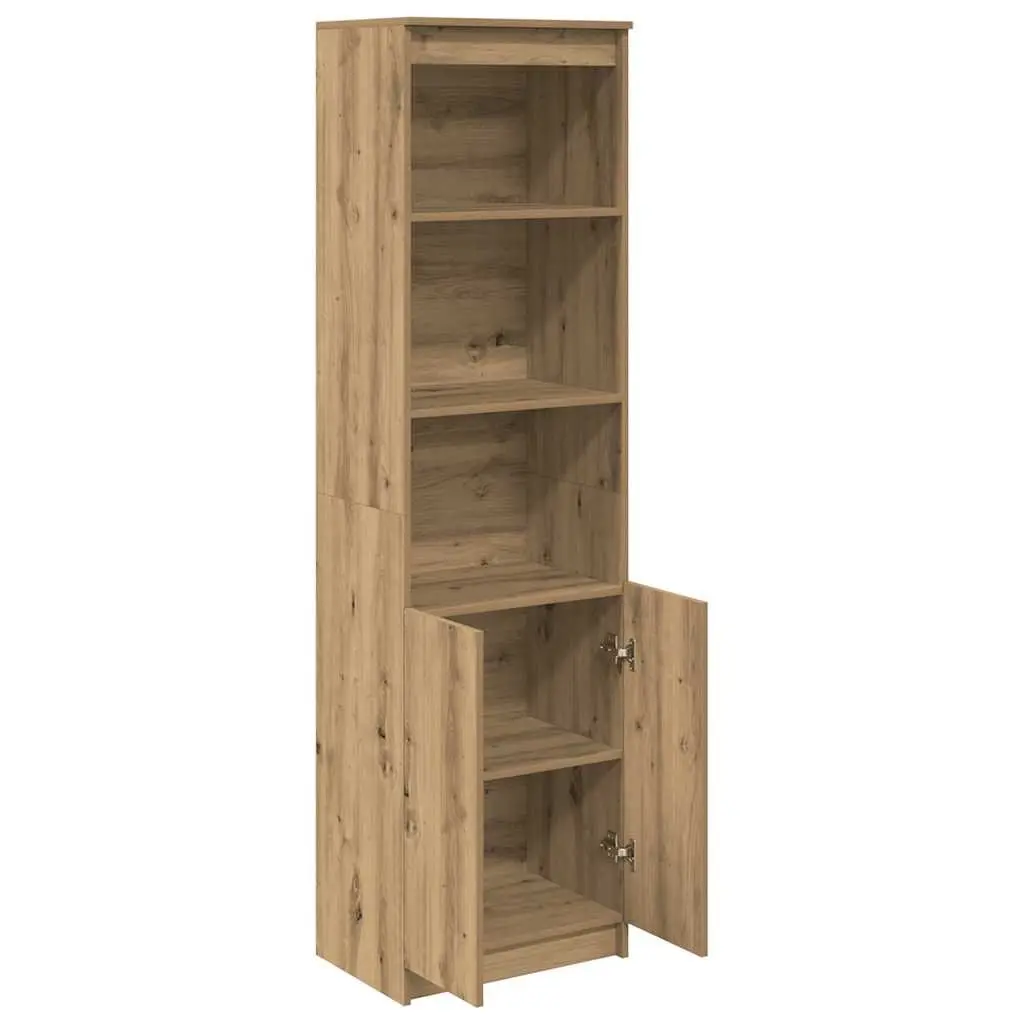 Highboard Storage Cabinet Brown Engineered Wood Tall Cupboard