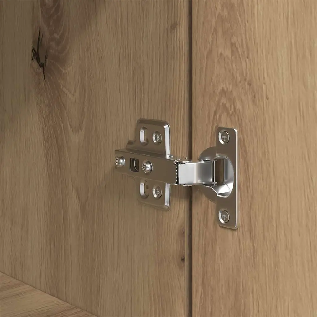 Highboard Storage Cabinet Brown Engineered Wood Tall Cupboard