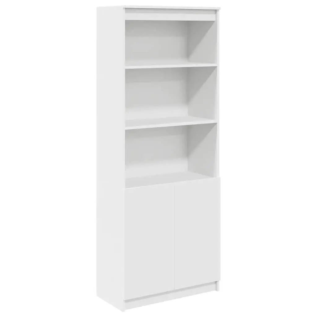 Highboard White Storage Cabinet Tall Cupboard 70x35x180 cm