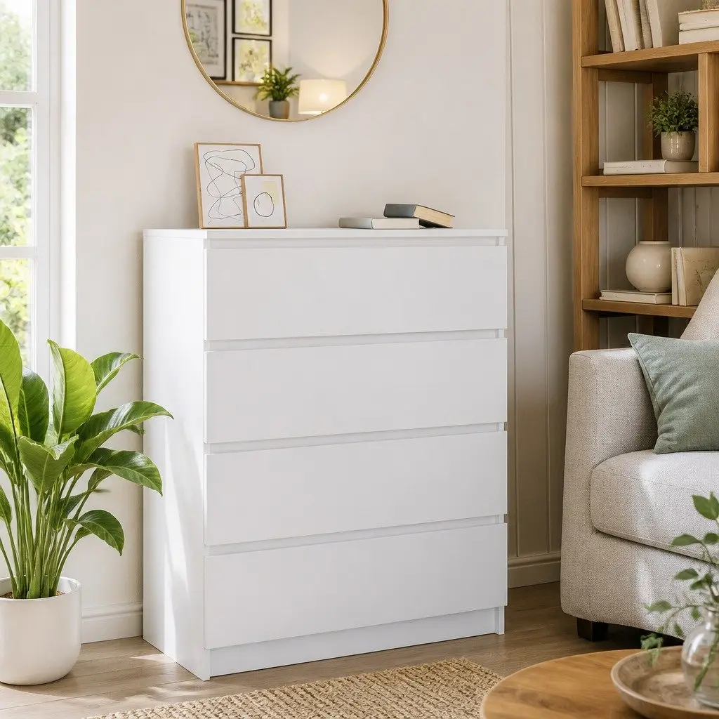 White Sideboard 80x35x99 cm