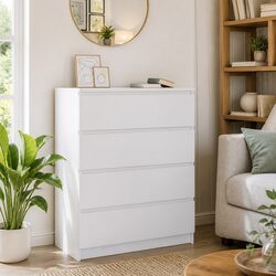 Sideboard White 80x35x99 cm Storage Cabinet Buffet Engineered Wood Furniture