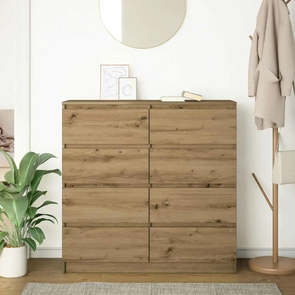 Brown Engineered Wood Sideboard 100x35x99cm