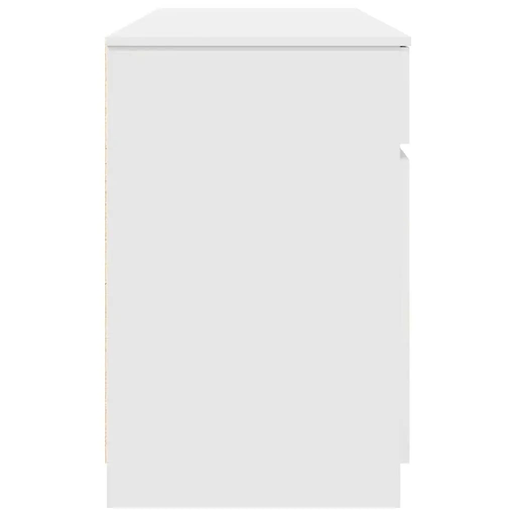 Engineered Wood Desk with Drawer Storage Modern Compact Rectangular White 140 x 49 x 76 cm