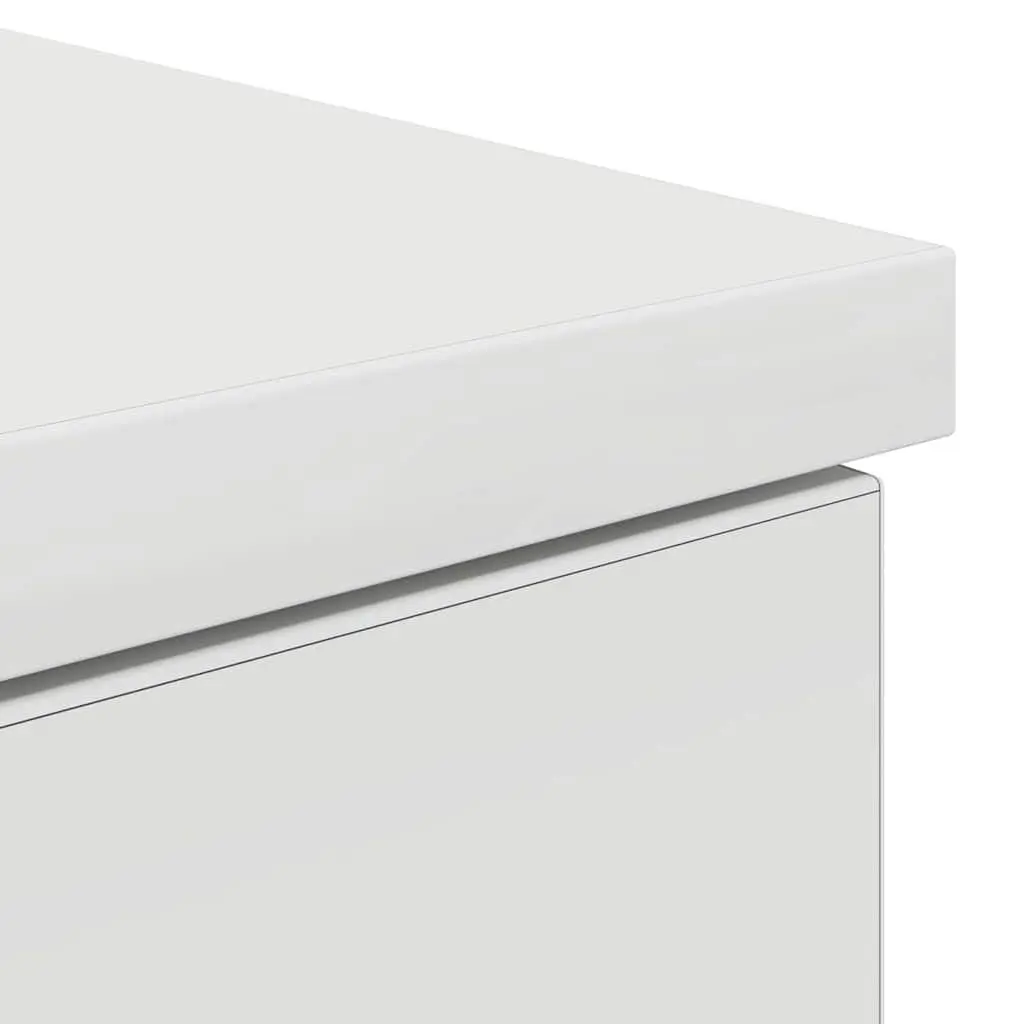 Engineered Wood Desk with Drawer Storage Modern Compact Rectangular White 140 x 49 x 76 cm