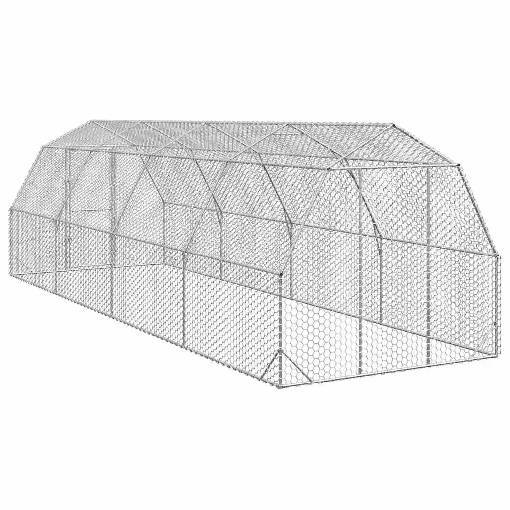 Walk-In Chicken Run Galvanised Steel Mesh Enclosure 2.5x8x2.25m
