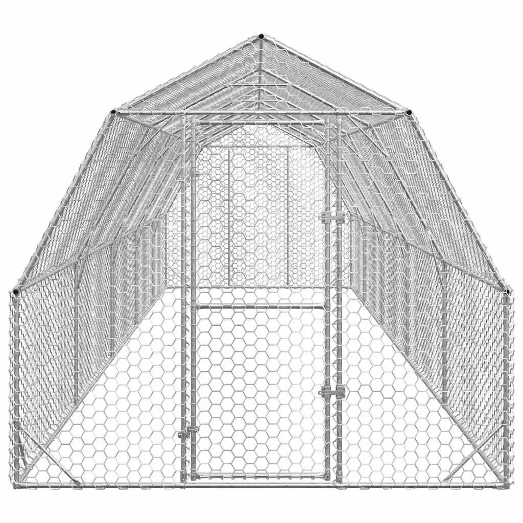 Chicken Run Galvanised Steel Mesh Walk-in Coop 2.5x10x2.25m