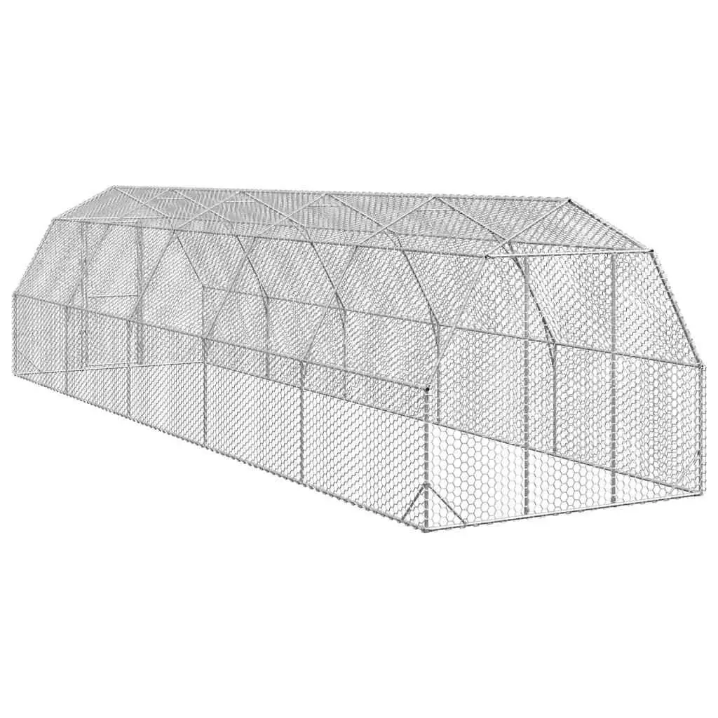 Chicken Run Galvanised Steel Mesh Walk-in Coop 2.5x10x2.25m