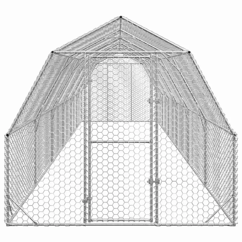 Chicken Run Large Outdoor Coop Galvanised Steel Hexagonal Mesh 2.5x12x2.25m