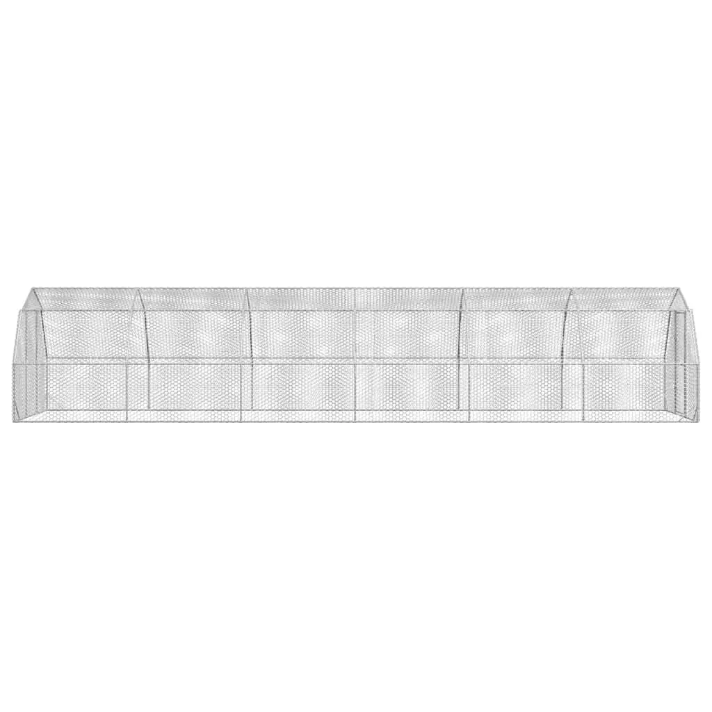 Chicken Run Large Outdoor Coop Galvanised Steel Hexagonal Mesh 2.5x12x2.25m