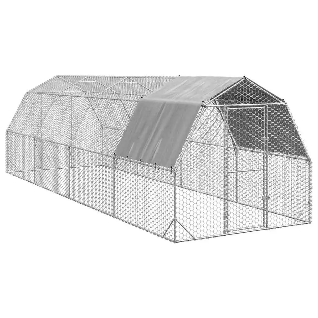 Chicken Run Hexagonal Mesh Galvanised Steel Frame Walk-in 2.5 x 8 x 2.25 m