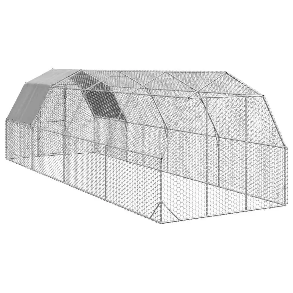 Chicken Run Hexagonal Mesh Galvanised Steel Frame Walk-in 2.5 x 8 x 2.25 m