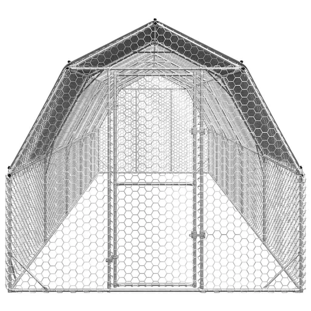 Chicken Run Walk-In Coop Galvanised Steel Mesh Enclosure 2.5x10x2.25m
