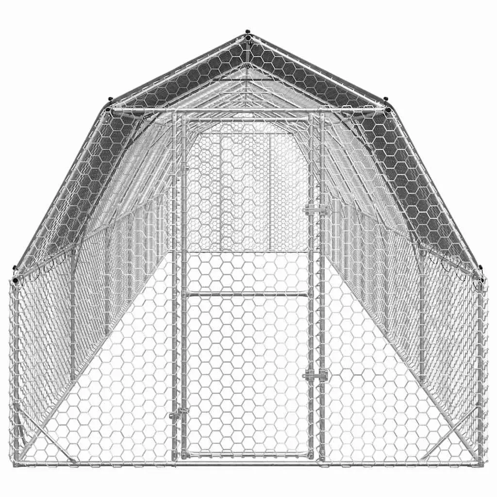 Chicken Run Large Walk-in Coop Galvanised Steel Frame Water-resistant Roof