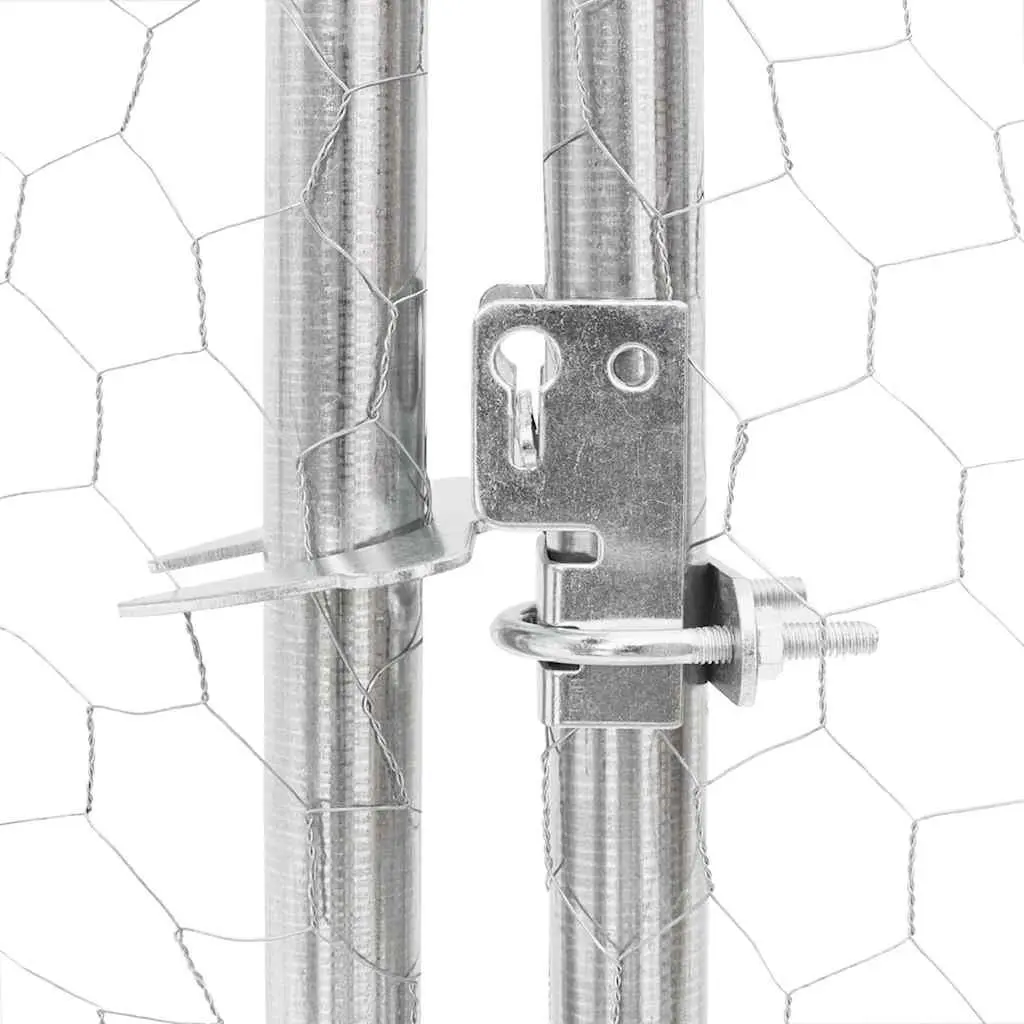 Chicken Run Large Walk-in Coop Galvanised Steel Frame Water-resistant Roof