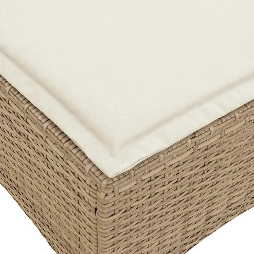 L-Shaped Garden Sofa Set Adjustable Backrest 3 Piece Outdoor Patio Furniture Beige