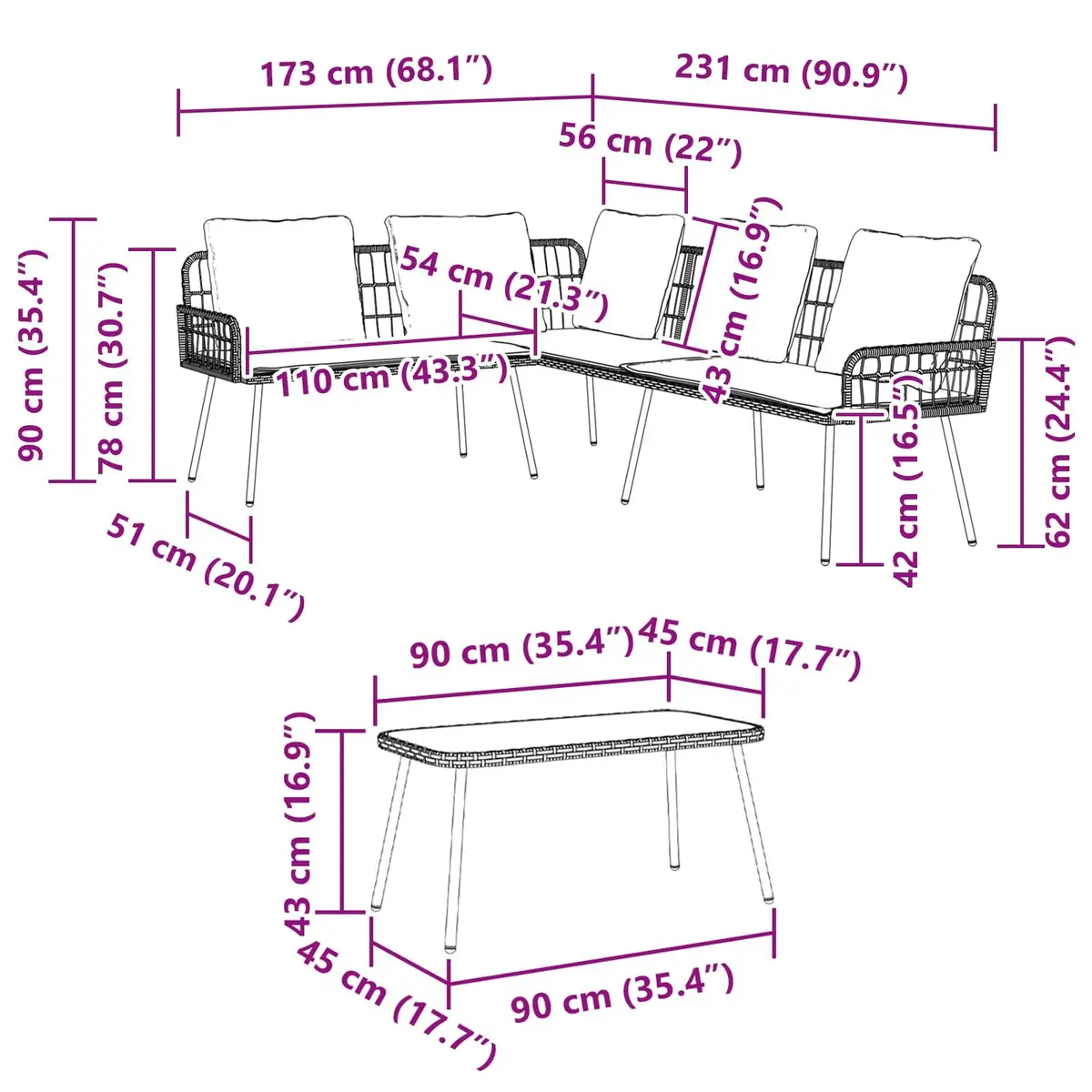 Garden Sofa Set for Relaxation