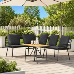 Friendly 2-Piece Black Garden Sofa Set for You