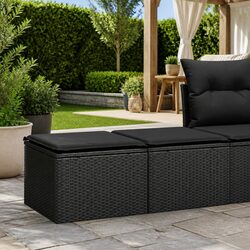 Garden Sofa Set 2 Piece Outdoor Furniture Patio Lounge Chair with Cushions Black