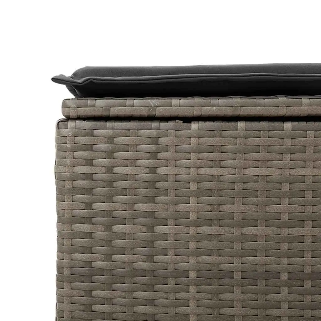 Garden Sofa Set Grey Poly Rattan 2 Piece Outdoor Furniture with Cushions