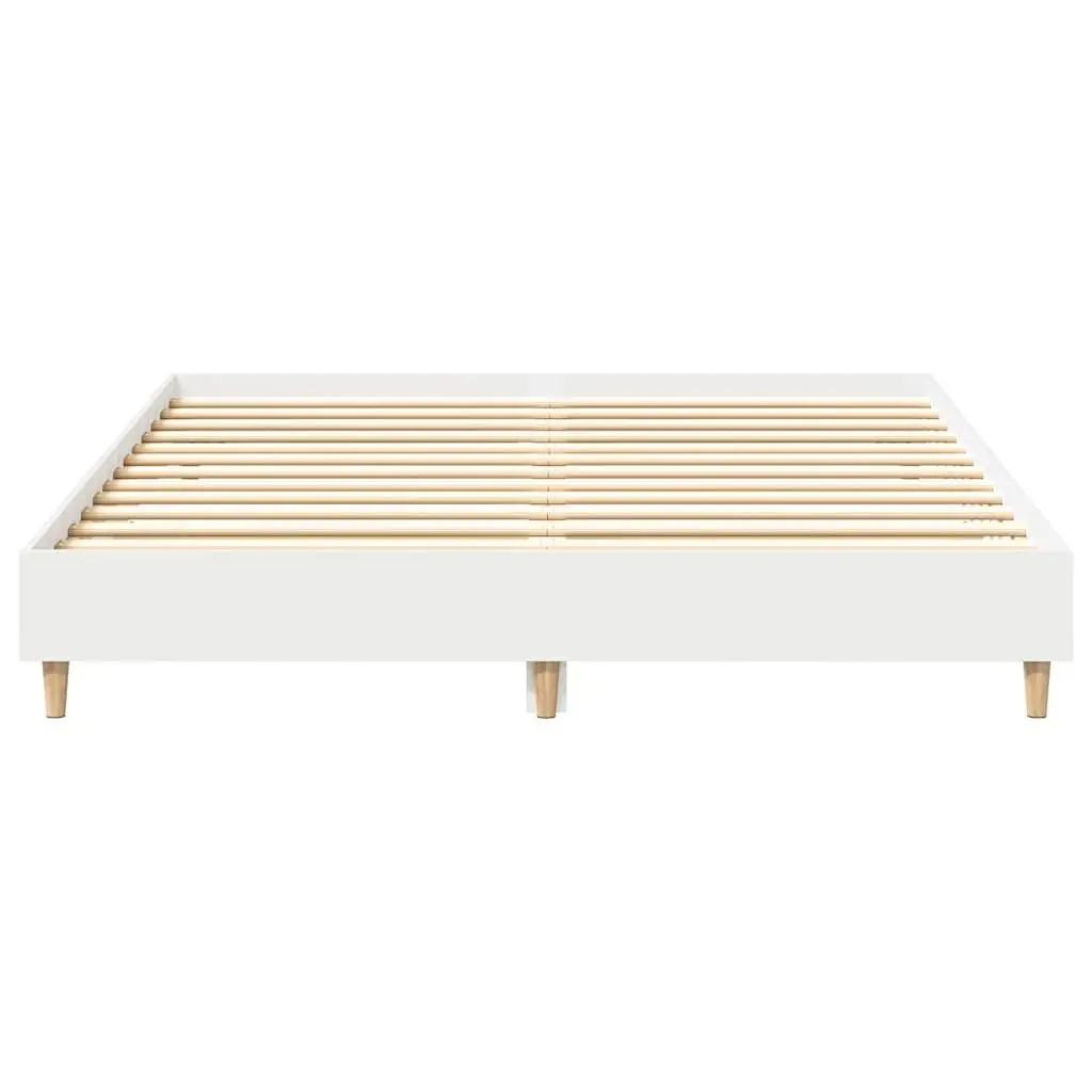 Bed Frame Slatted Base White 150x200cm Engineered Wood
