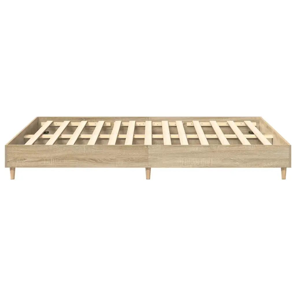 Engineered Wood Bed Frame 150x200 cm Sonoma Oak Slatted Base