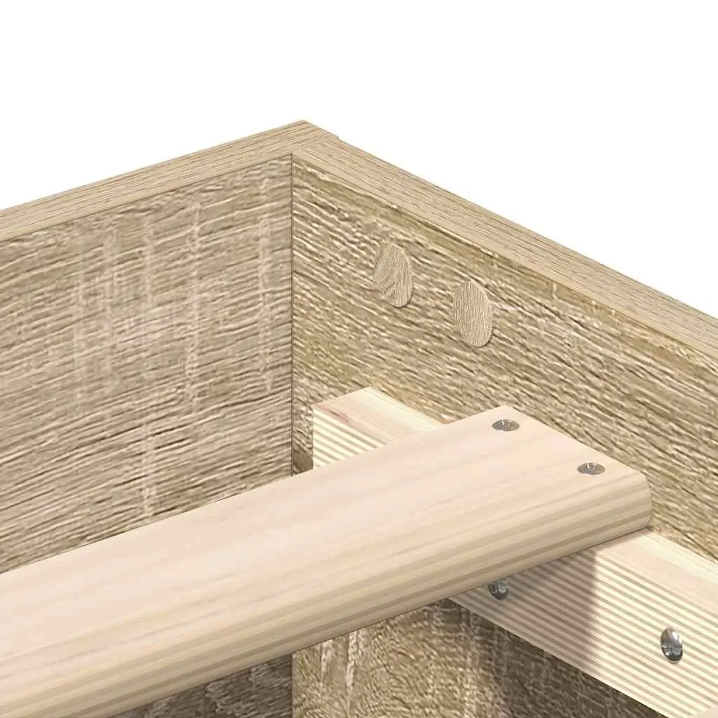 Engineered Wood Bed Frame 150x200 cm Sonoma Oak Slatted Base