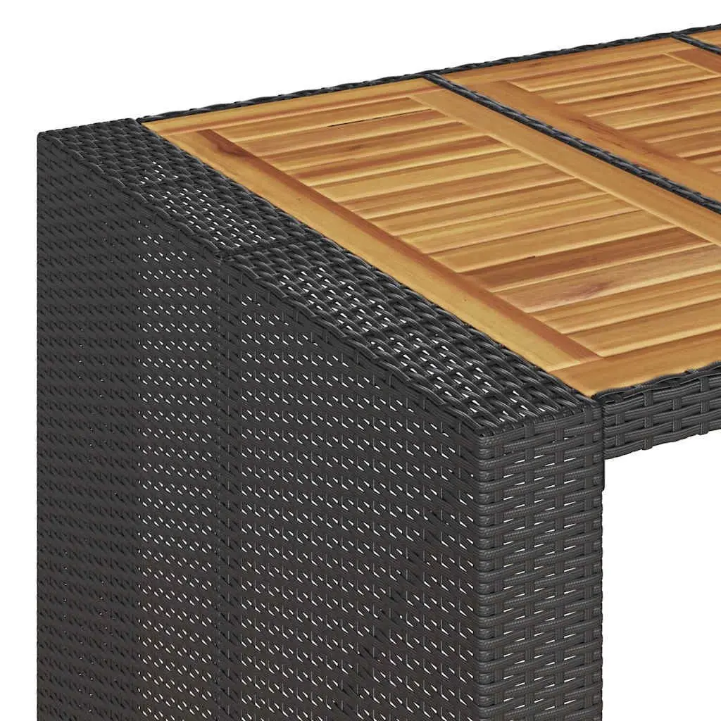 3 Piece Garden Bar Set Outdoor Weather-Resistant Poly Rattan Black