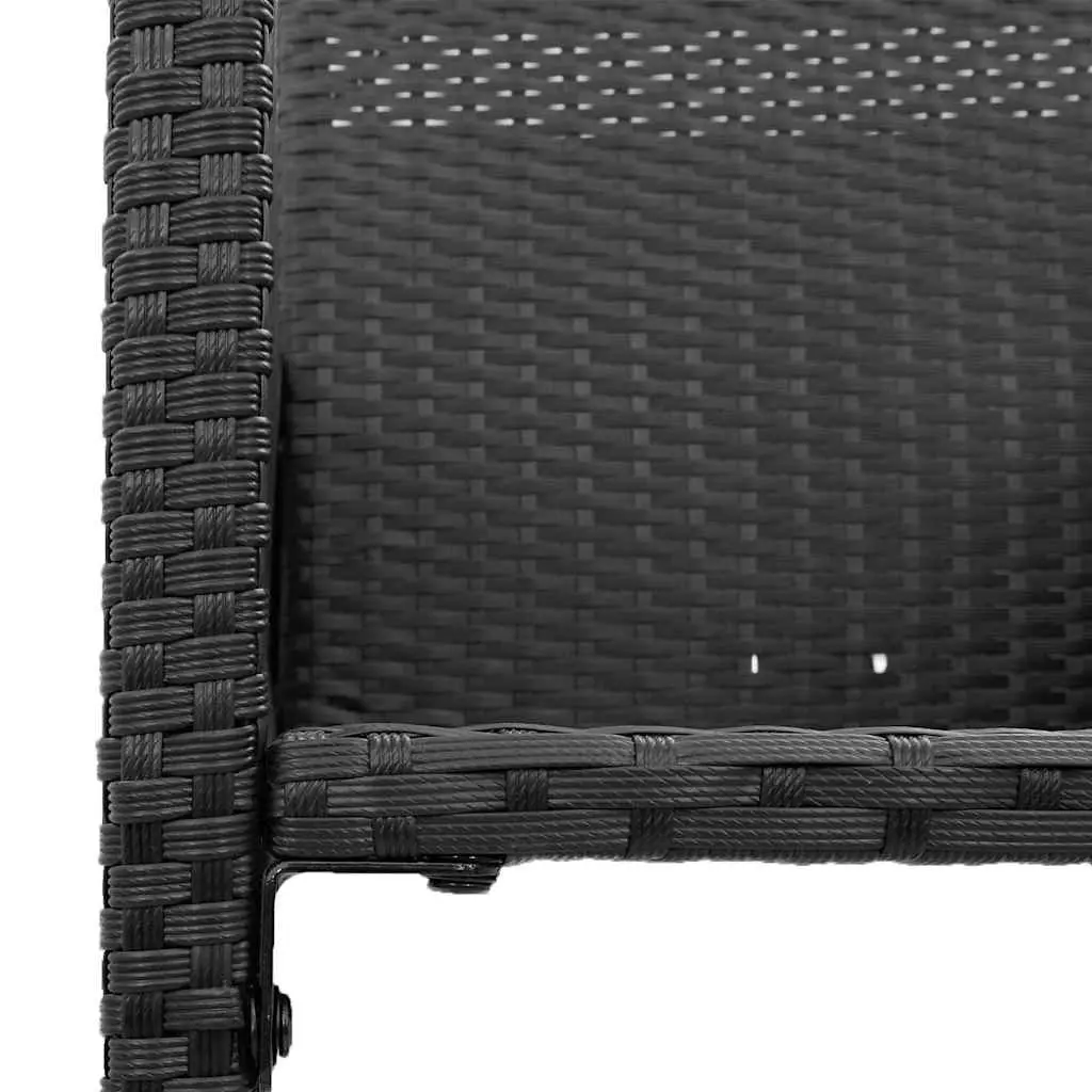 Garden Bar Set 5 Piece Outdoor Patio Furniture Black Poly Rattan with Bar Stools