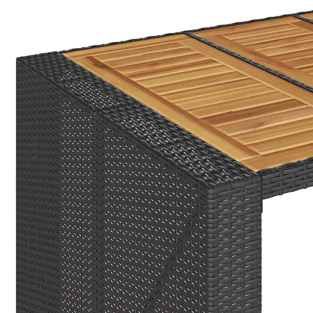 5 Piece Garden Bar Set Black Weather-resistant PE Rattan Outdoor Furniture with Cushions