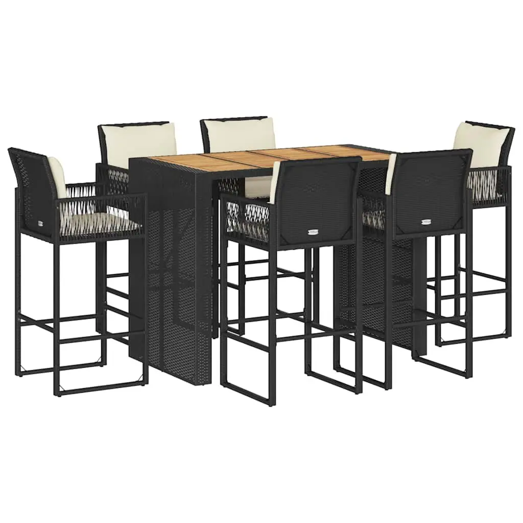 7 Piece Garden Bar Set with Cushions