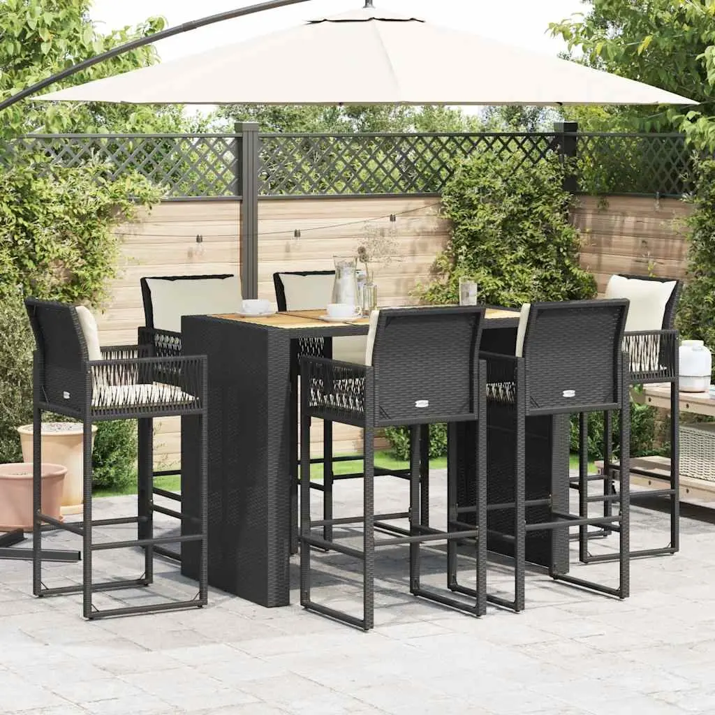 7 Piece Garden Bar Set with Cushions