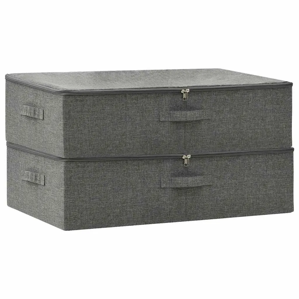Storage Boxes 2 pcs Foldable Fabric Anthracite Household Organiser 70x40x18cm