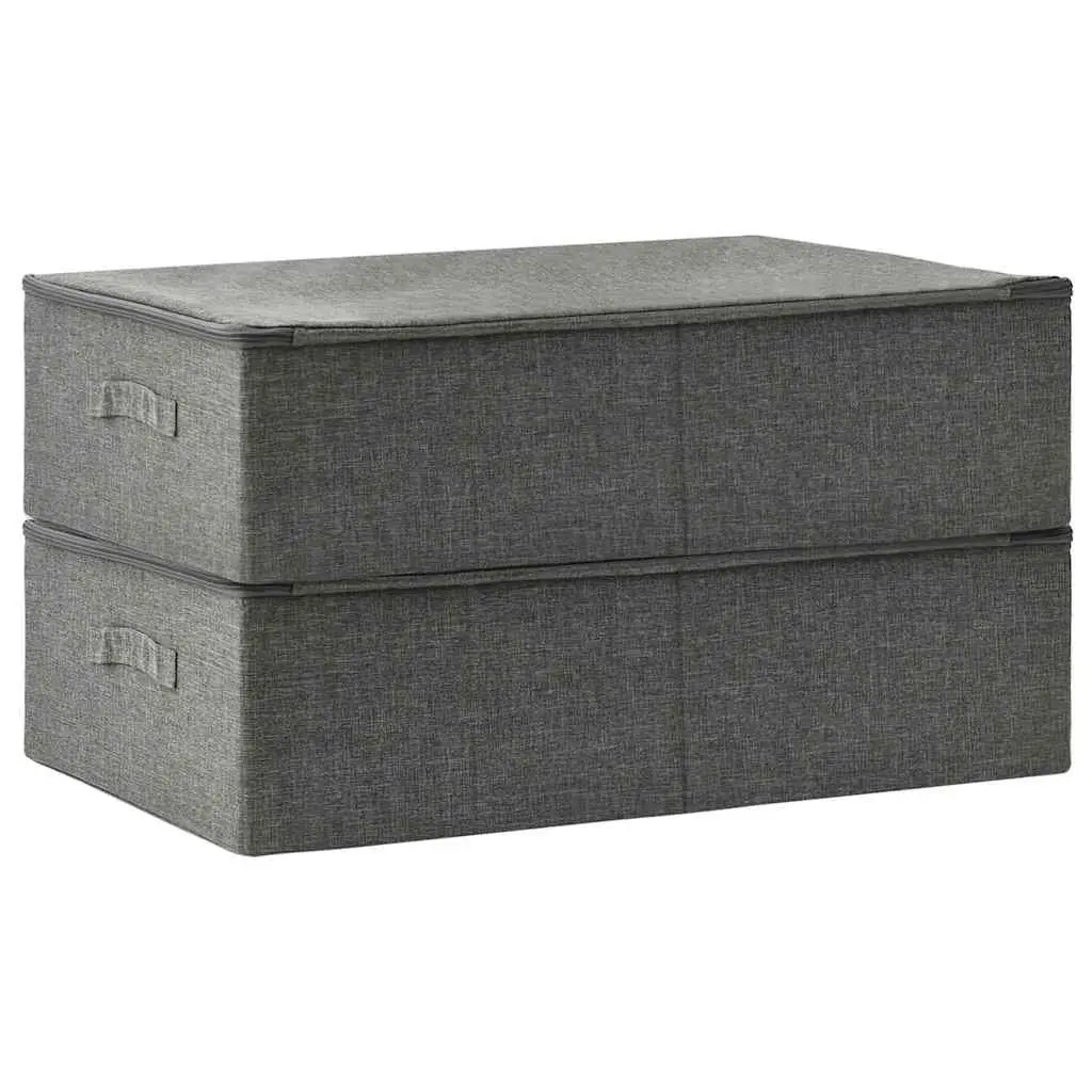 Storage Boxes 2 pcs Foldable Fabric Anthracite Household Organiser 70x40x18cm