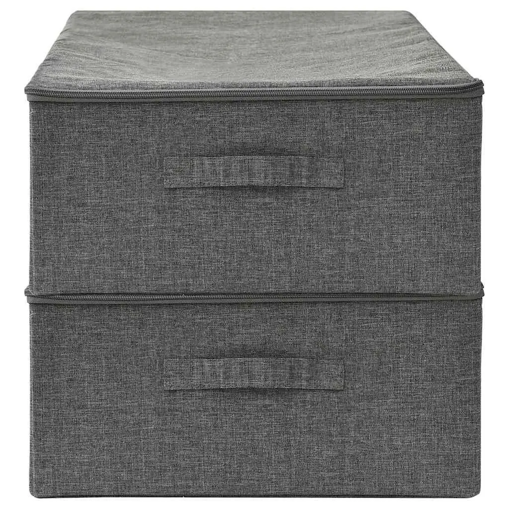 Storage Boxes 2 pcs Foldable Fabric Anthracite Household Organiser 70x40x18cm