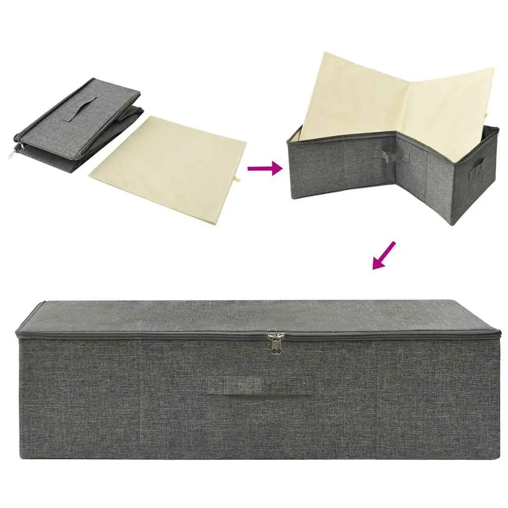 Storage Boxes 2 pcs Foldable Fabric Anthracite Household Organiser 70x40x18cm