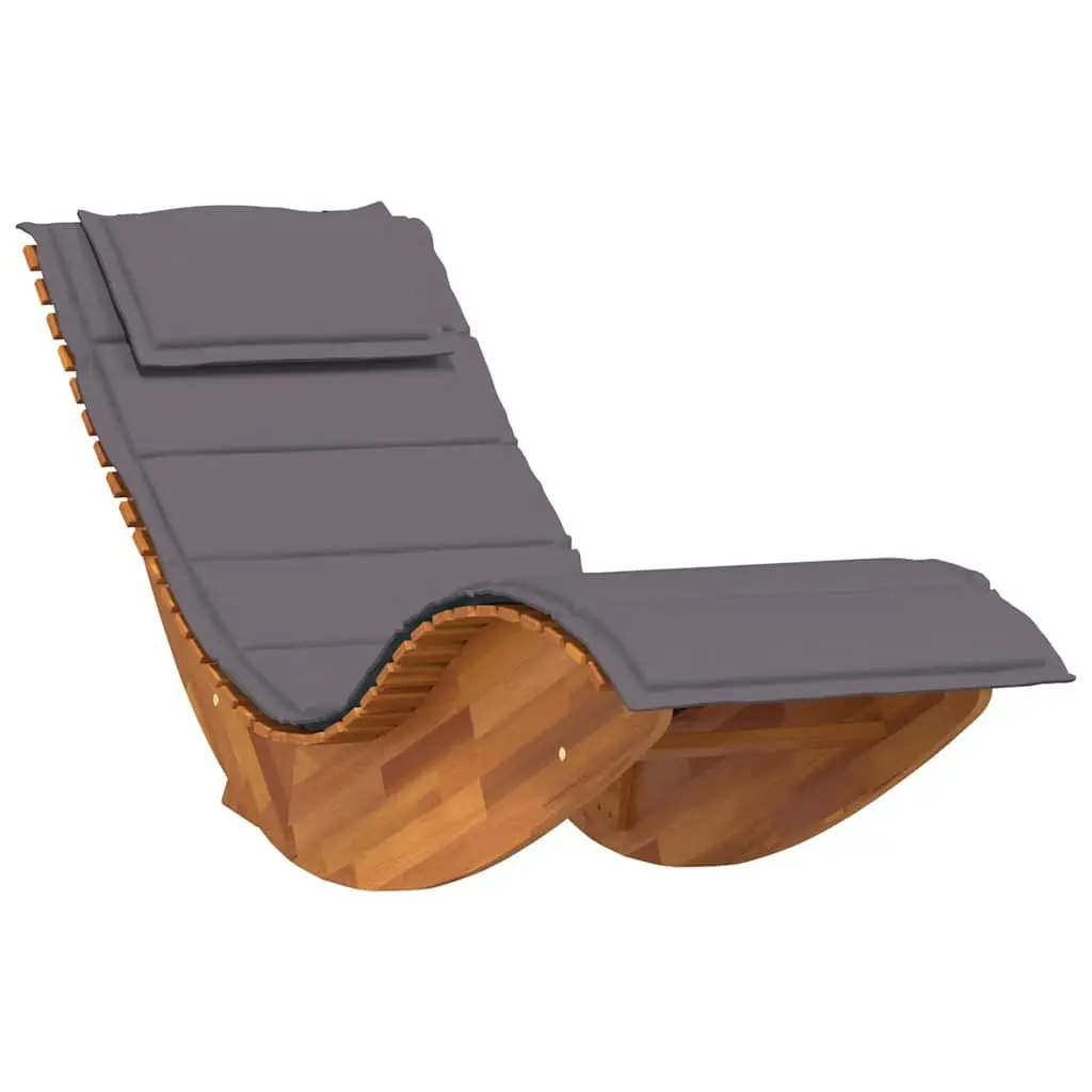 Sun Lounger 2 pcs Acacia Wood Outdoor Sunbed Garden Patio Pool Deck Chair Brown