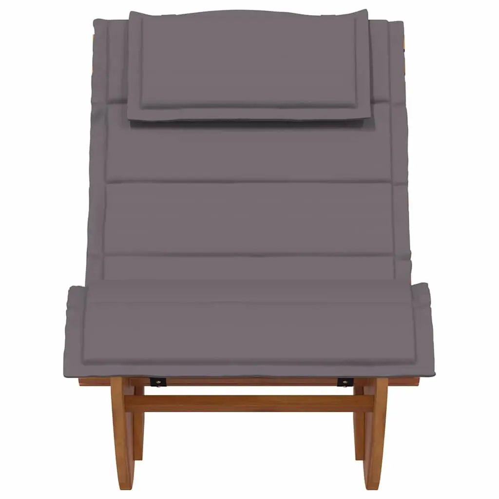 Sun Lounger 2 pcs Acacia Wood Outdoor Sunbed Garden Patio Pool Deck Chair Brown