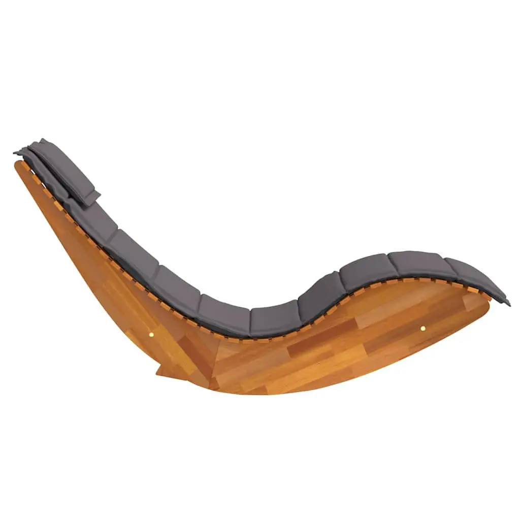 Sun Lounger 2 pcs Acacia Wood Outdoor Sunbed Garden Patio Pool Deck Chair Brown