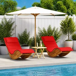 Sun Lounger 2-Person Outdoor Garden Patio Seating Recliner Lounge Chair Pair