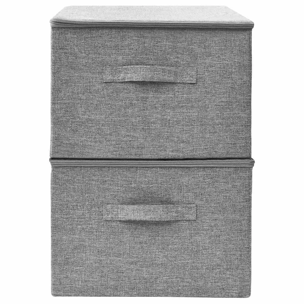 Foldable Fabric Storage Boxes Grey 43x34x23 cm 2 Piece
